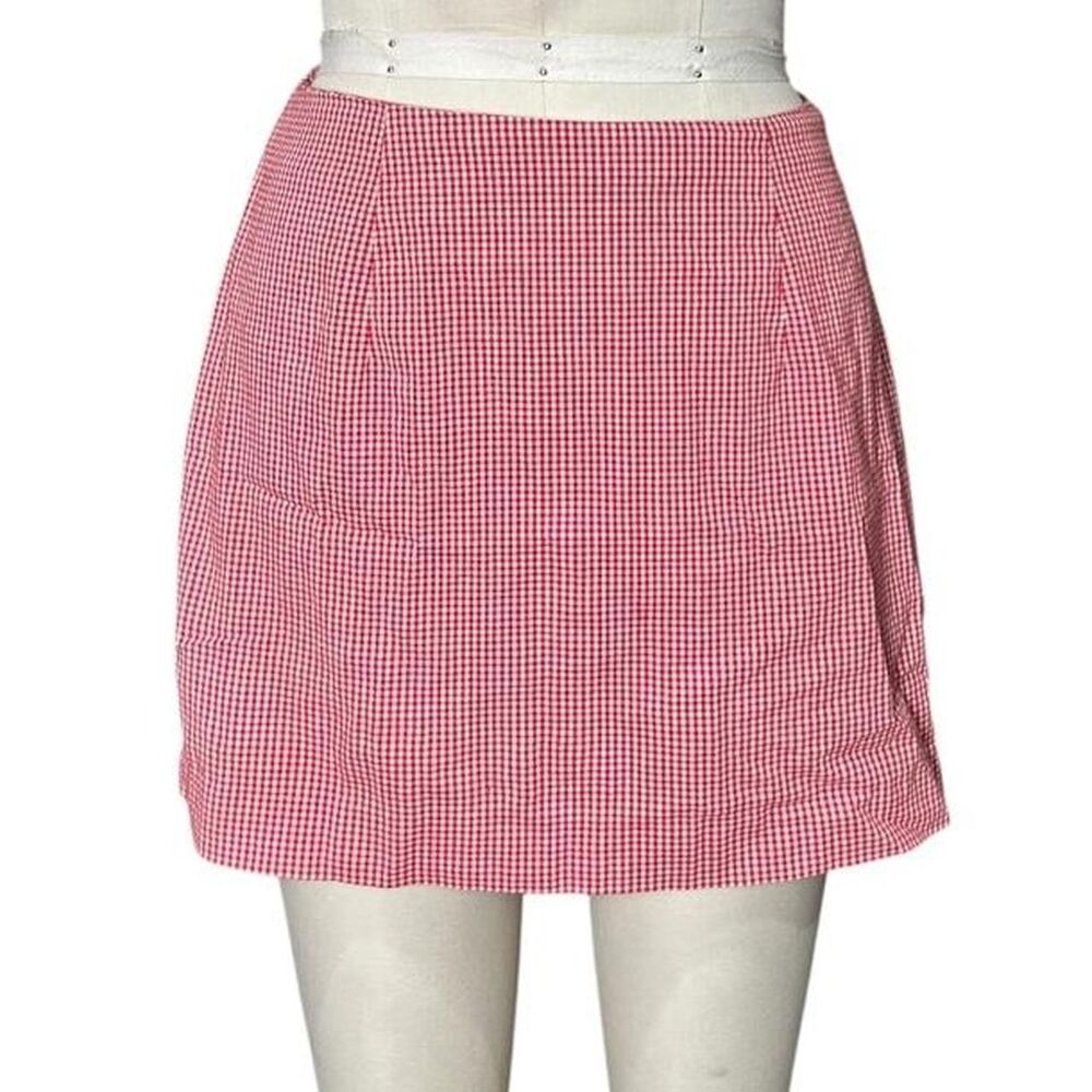 Wanted Women's Red and White Skirt